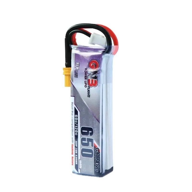 Gaoneng-bater&iacute;a Lipo para Dron peque&ntilde;o, pila de 650mAh, 60C/120C con enchufe PH2.0 XT30 para Emax Tinyhawk Kingkong LDARC, GNB HV 1S 2S 3S 4S, 2 uds.-3