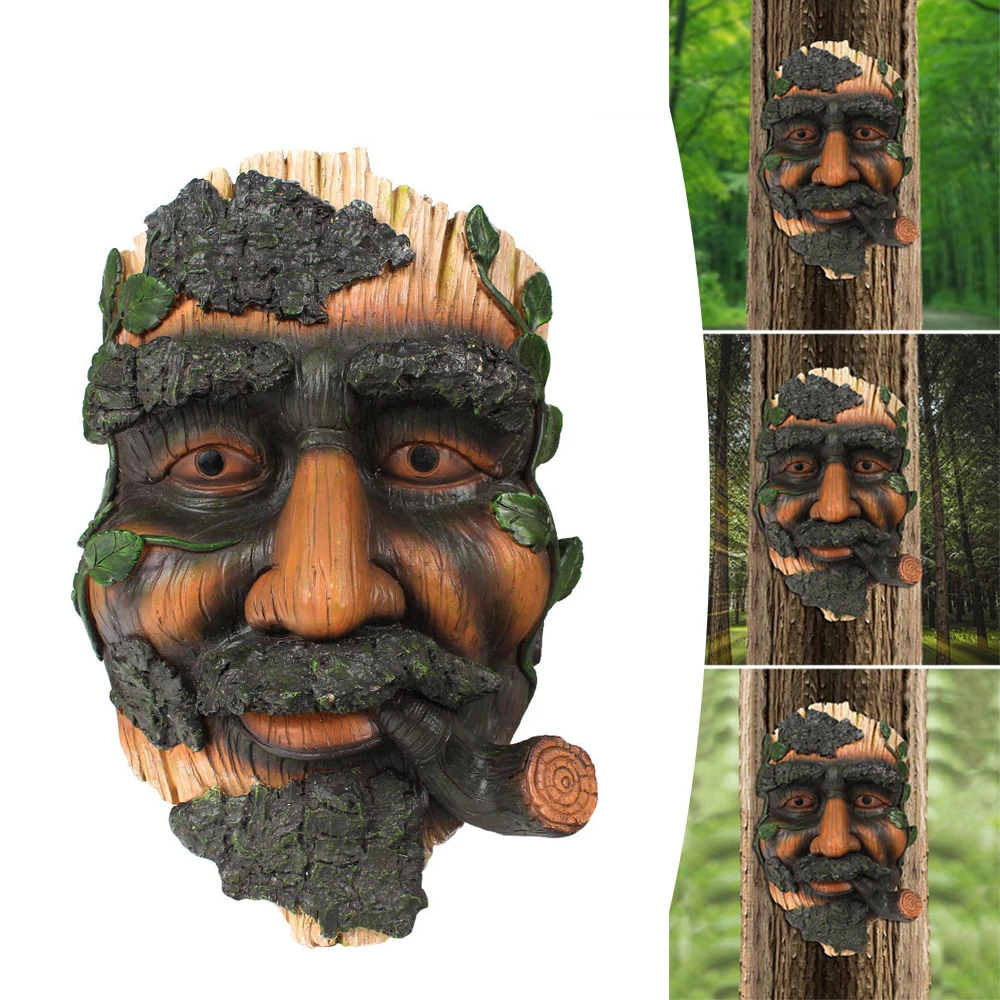 

Tree Faces Decor Outdoor Whimsical Old Man Tree Hugger Statues Flower Pot for Garden Yard Art Tree Decor LBE