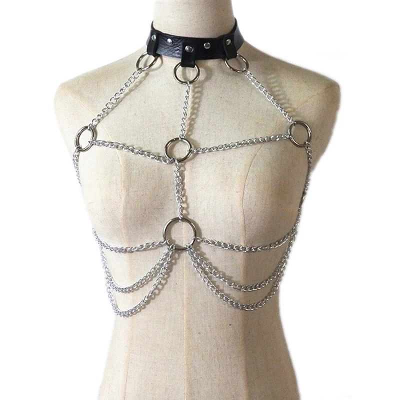 Sexy Body Chain Bra Goth Punk Rock Leather Belt Club Festival Fashion Jewelry Outifit Party Accessoriess | Украшения и аксессуары