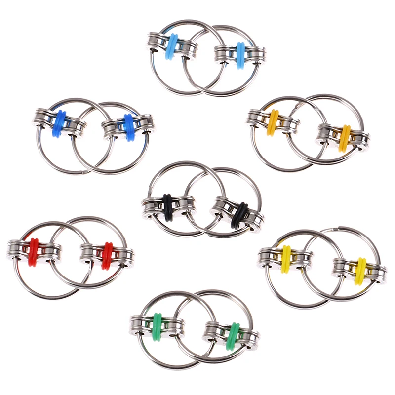 Llavero antiestr&eacute;s para adultos y ni&ntilde;os, Spinner de mano, juguete EDC de Metal-0