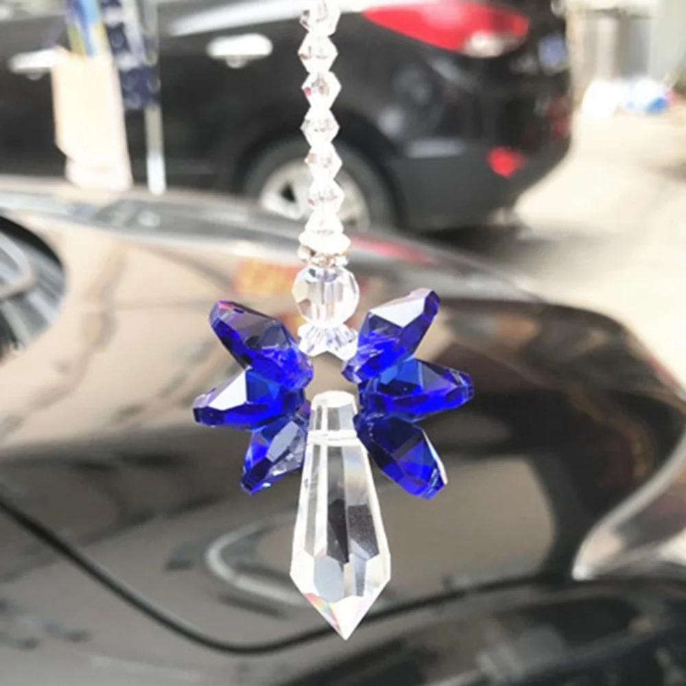 

Car Hanging Ornaments Auto Color Beautiful Crystal Hanging Pendant Rear View Mirror Car Decoration Hanging Trim Home Decoretion