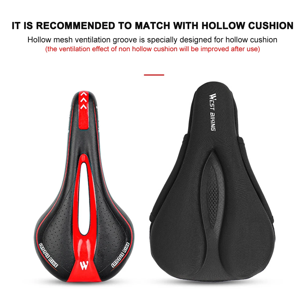 

MTB Mountain Bike Seat Cushion with Rain Cover Bicycle Thickened Silicone Soft Saddle Protector Cycling Riding Equipment