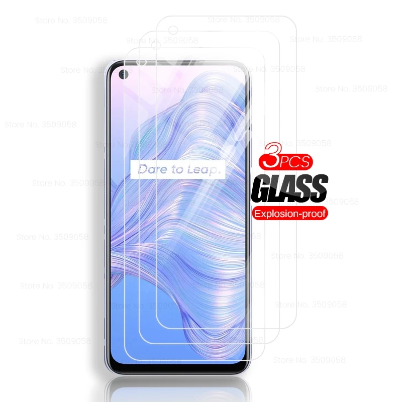 

3pcs original tempered glass for oppo realme 7 5g 6.5'' smartphone 9h premium screen protectors tempered glass film guard cover