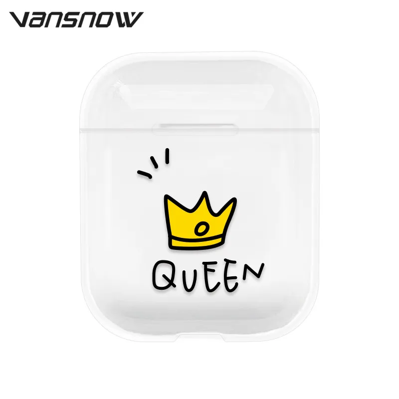 Queen Для AirPods чехол из прозрачного силикона с рисунком Беспроводной Bluetooth зарядным устройством чехол s для Airpods 2/1 Air стручки чехол Крышка - Цвет: Queen