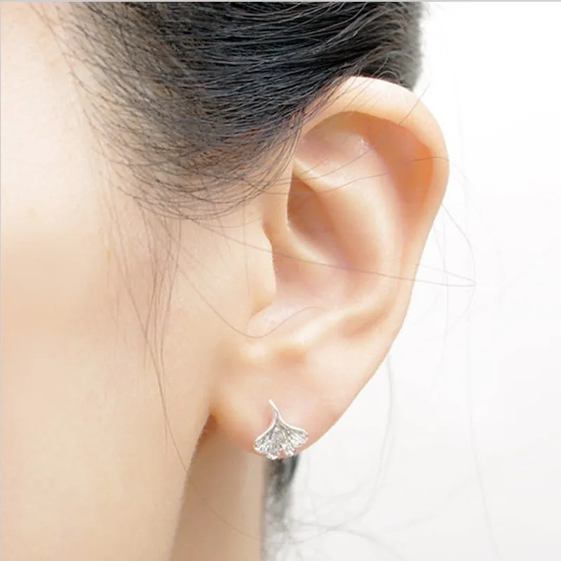 Модные листьев гинкго билоба (фасовка по серьги гвоздики в виде трех Цвет желанию