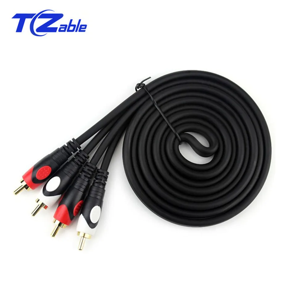 Аудиокабель 2RCA-2 RCA штекер штекер-штекер AV Видео Кабель 1 8 м 3 5 10 15 провод для ТВ DVD