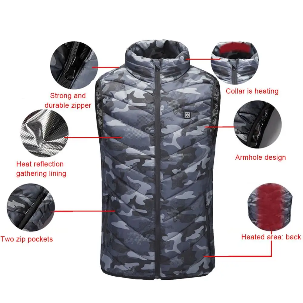 

Motorcycle Heated Jacket USB Infrared Electric Winter Heating Men Women Vest Waistcoat Thermal Clothing Winter Riding Jacket