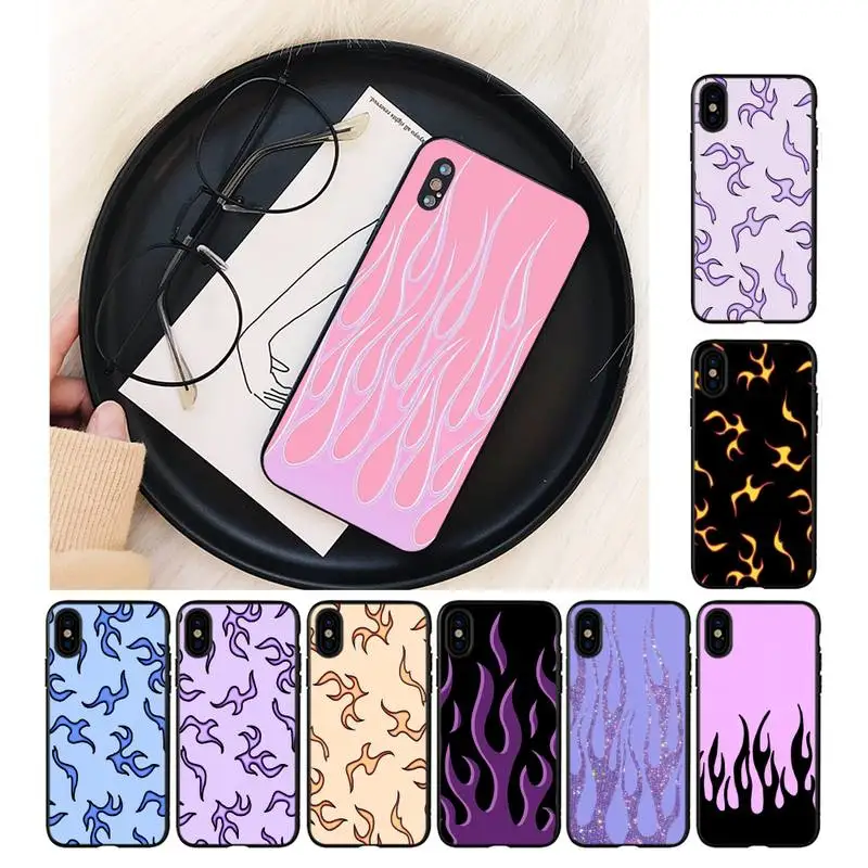 

Red&green flame Phone Case For iPhone 11 8 7 6 6S Plus X XS MAX 5 5S SE 2020 XR 11 pro DIY Custom Cover