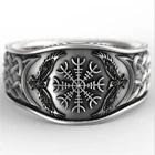 Скандинавская мифология, логотип викингов кельтских, мужские кольца, компас, винтажное граффити, посеребренное мужское кольцо, ювелирные изделия, оптовая продажа