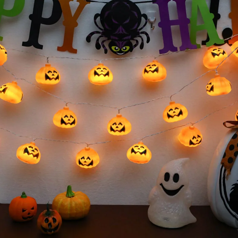 Лампа в виде тыквы на Хэллоуин Гирлянда занавес лампы Волшебные светодиодные