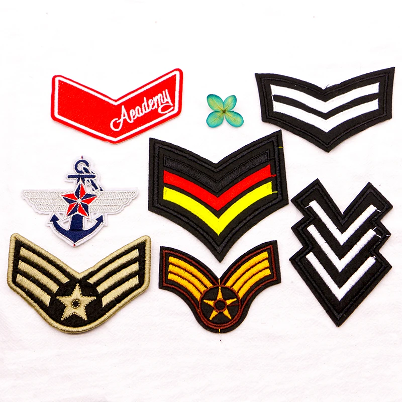

Anchor Star Military Rank Epaulettes Totem Icon Embroidery Applique Patches For Clothing DIY Iron on Badges on the Backpack