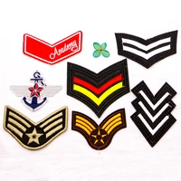 anchor star military rank epaulettes totem icon embroidery applique patches for clothing diy iron on badges on the backpack