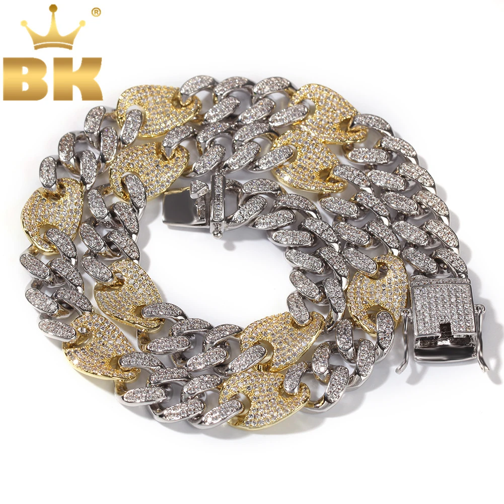 THE BLING KING Miami Iced Out Cuban Link Chains Necklace Mix Color Fashion Hiphop Jewelry Necklaces Men