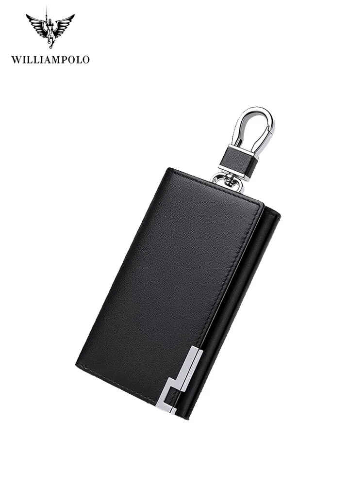 High-end brand new leather key wallet men's multi-function portable waist key butler large-capacity multi-function men's key box