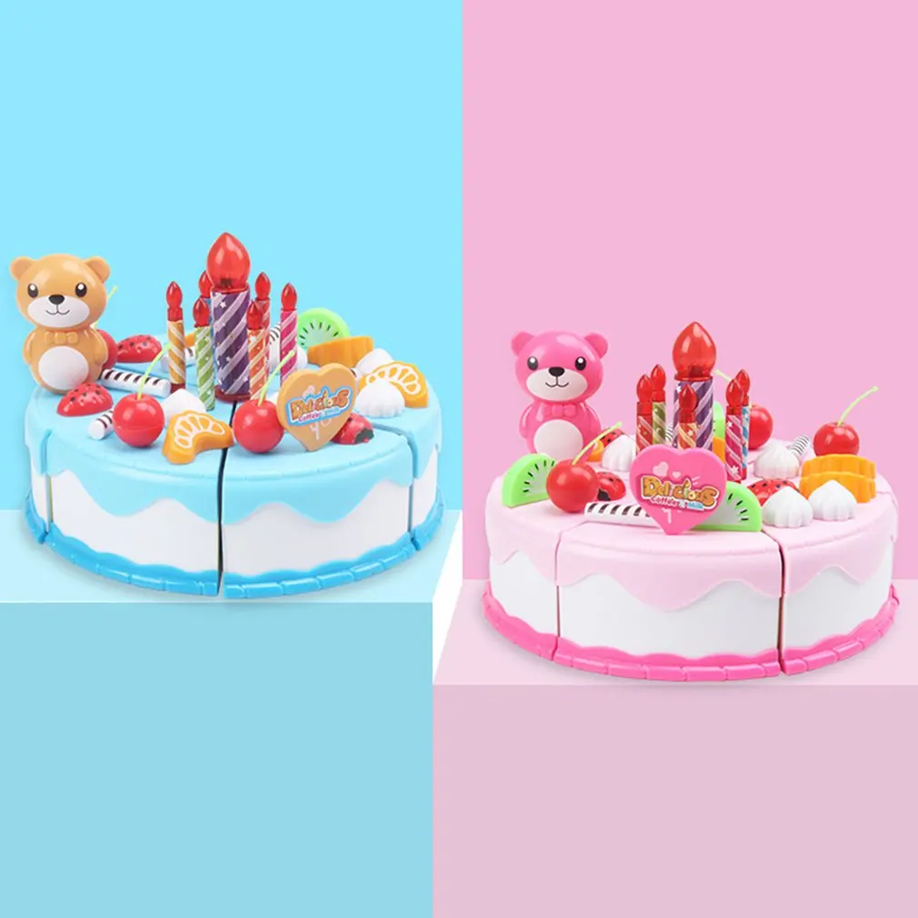 

Kitchen Toys Cake Food DIY Pretend Play Fruit Cutting Birthday Toys for Children Plastic Educational Baby kids Gift for girls