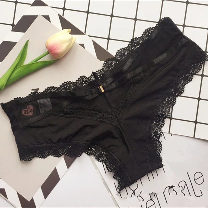 Трусики женские кружевные бесшовные с низкой посадкой и бантиком|Женские