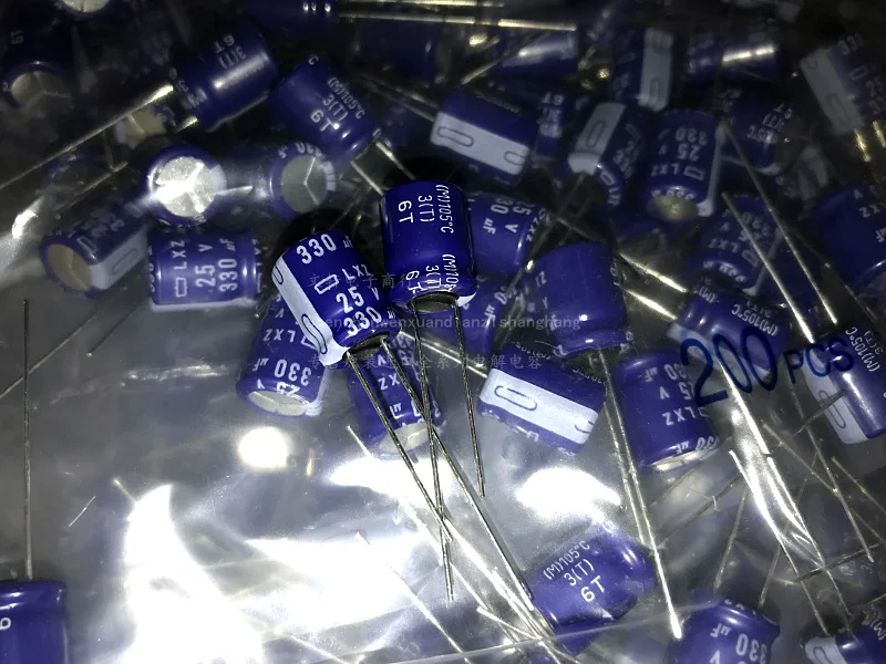 100 шт. Новый NIPPON лдз 25V330UF 10x12.5MM электролитический конденсатор NCC 330 мкФ алюминиевая