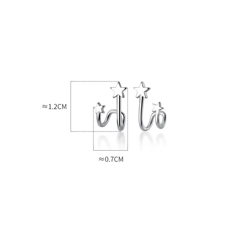 925 Sterling Silver Star Stud Earrings for Women Girls Simple Ear Studs Fashion Earring Minimalist Jewelry Best Friends Gift | Украшения и
