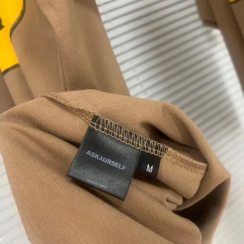 

Washed Do Brown Old Askyurself Vintage T-Shirt Men Women 1:1 Oversize Streetwear High Quality Askyurself T shirt Top Tees