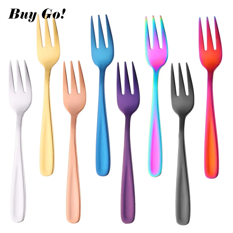 10 шт. вилка для фруктов 18/10 нержавеющая сталь вилки торта на десерт красная