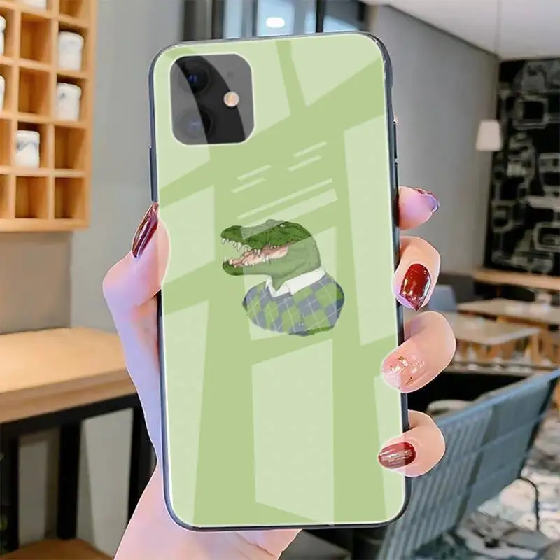 

Fashion Trend Brand LACOETE Phone Cases Tempered Glass For Iphone6plus 6S 7 7plus 8 X XS XSmax XR 11 12 Pro Max 12mini