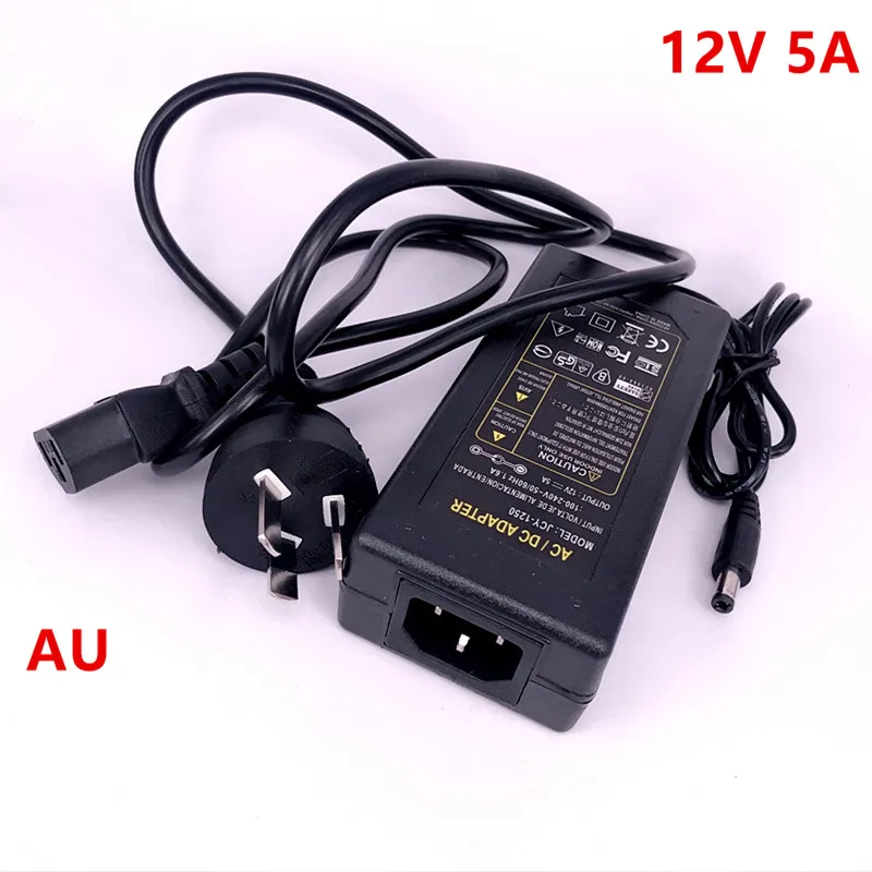 Универсальный адаптер питания для светодиодной ленты 12 В 5 А 110 240 в перем. Тока на