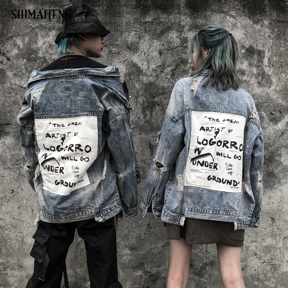 Базовое пальто бомберы с буквенным принтом винтажная джинсовая куртка в стиле