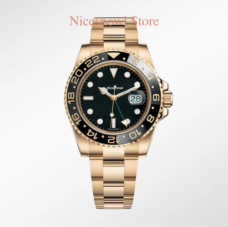 

Hot Mens Watch Automatic Mechanical Watches GMT Stainless Steel Blue Red Ceramic Sapphire Glass 40mm Men Watches Wrist Watches