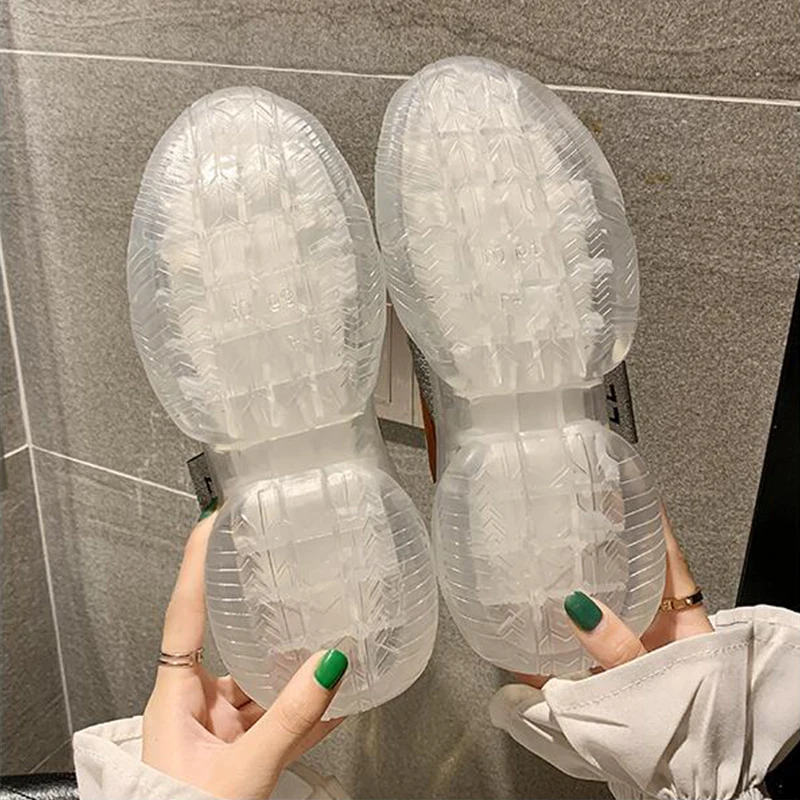 

Transparent Sneakers Women Harajuku Ladies Tenis Feminino Platform Jelly Shoes Laser White Casual Shoes Woman Wedge Sneakers
