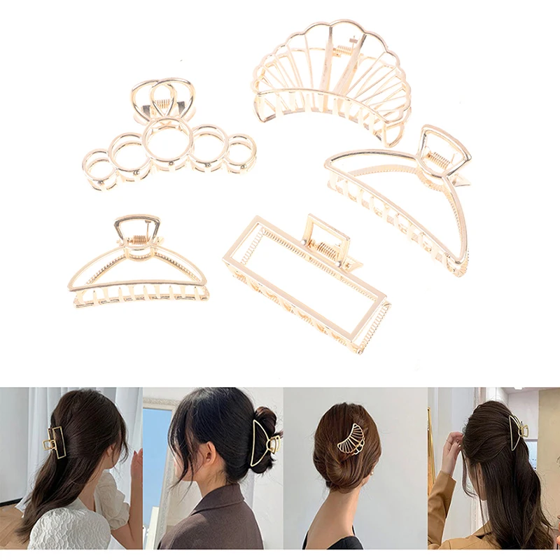 Women Hair Accessories Metal Modern Stylish Large Hair Claw Clips Hairband Simulation Pearl Crab Clamp Hairpins images - 6