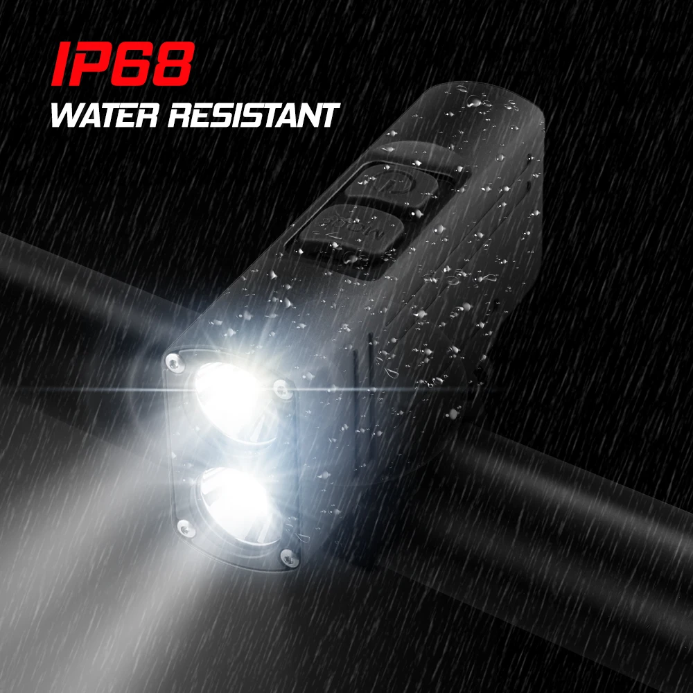 

IP68 Water Resistant Bike Light USB Rechargeable Bicycle LED Front Light Cycling Handlebar Flashlight for Skateboard Scooter