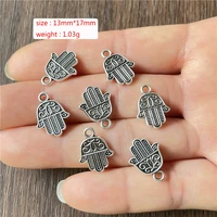 250pcs muslim turkish antique silver evil eye palm tree pendant connector for jewelry making diy bracelet necklace accessories