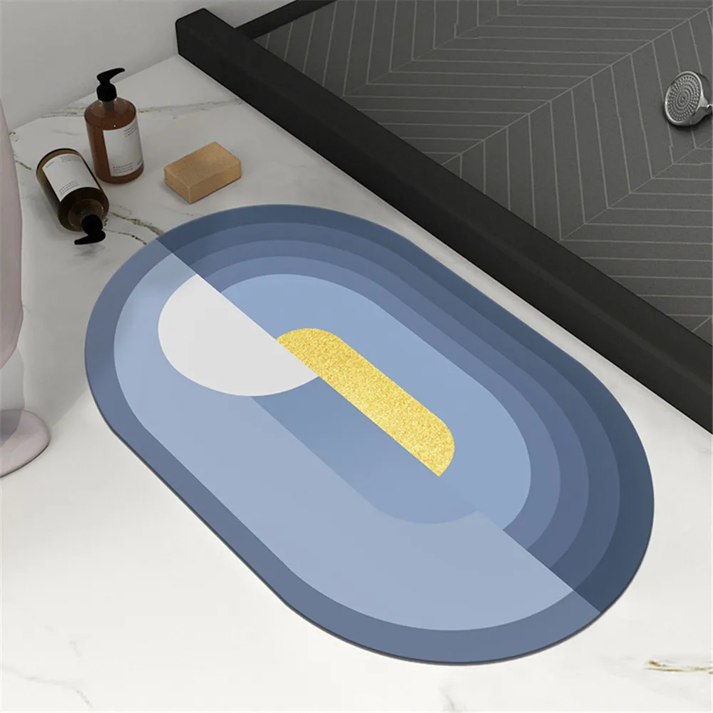 

40*60cm Diatom Mud Soft Mat Oval Carpet Door Mat Doormat Outdoor Kitchen Living Room Bathroom Floor Mat Rug