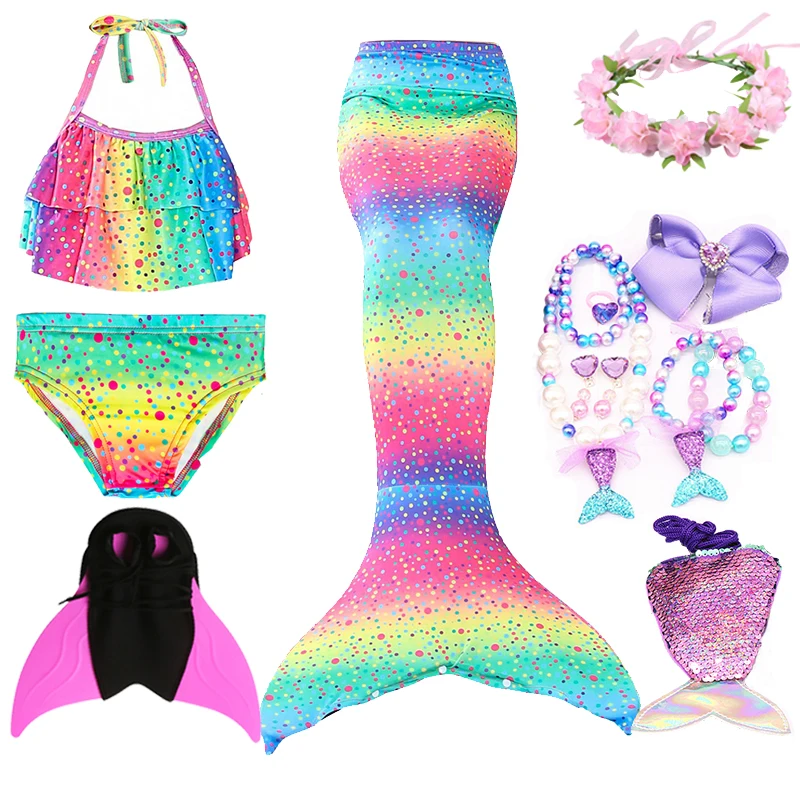 Детский костюм для косплея с хвостом Русалочки купальный принцессы в стиле аниме