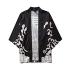 Летние японские рубашки, пяти точек, женская и Мужская накидка, модный дизайн, куртка, блузка, быстрая доставка