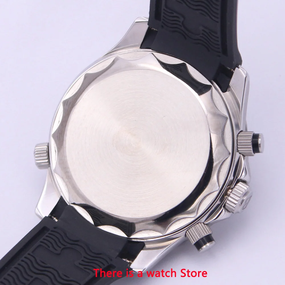 

Bliger 41mm Quartz Watch Men Sapphire Glass Luminous Waterproof Rubber Strap Calendar Sport Chronograph Function Wristwatch Men