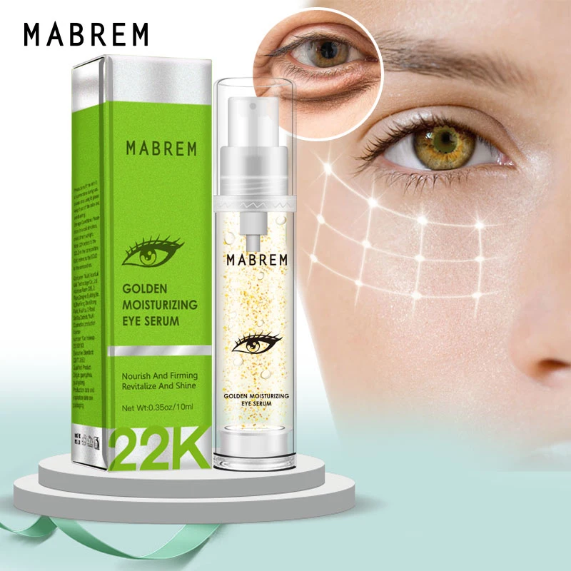 

MABREM 24k Golden Eye Serum Moisturizing Anti-Wrinkle Anti-Age Hyaluronic Acid Remover Dark Circles Against Puffiness And Bags