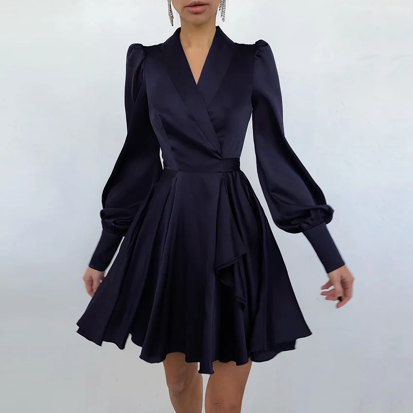 

Dresses for Women Temperament Commute Lacing Slender Waist Lantern Sleeve Above Knee, Mini Spring/Autumn Long Sleeve Dresses