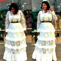 big size new style classic african womens dashiki fashion lace fungus edge stitching long dress size xxxl floor length vintage