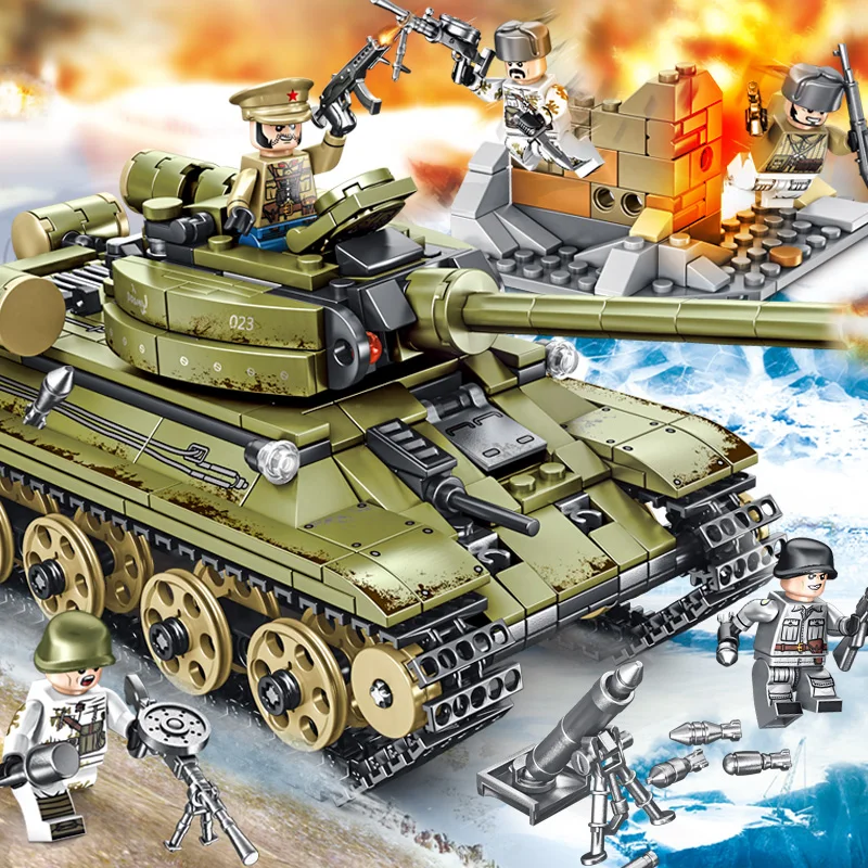 Sembo Block LCM3 посадочный корабль и танк WW2 армейские строительные блоки военные