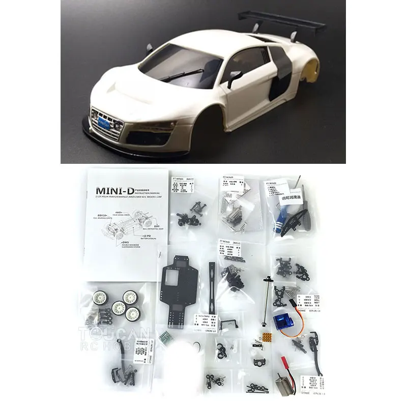 

1/28 игрушечные машинки на радиоуправлении MINID Drift Racing AWD, комплект шасси, двигатель зарядного устройства для мальчиков для AUDI R8 THZH1104-SMT4