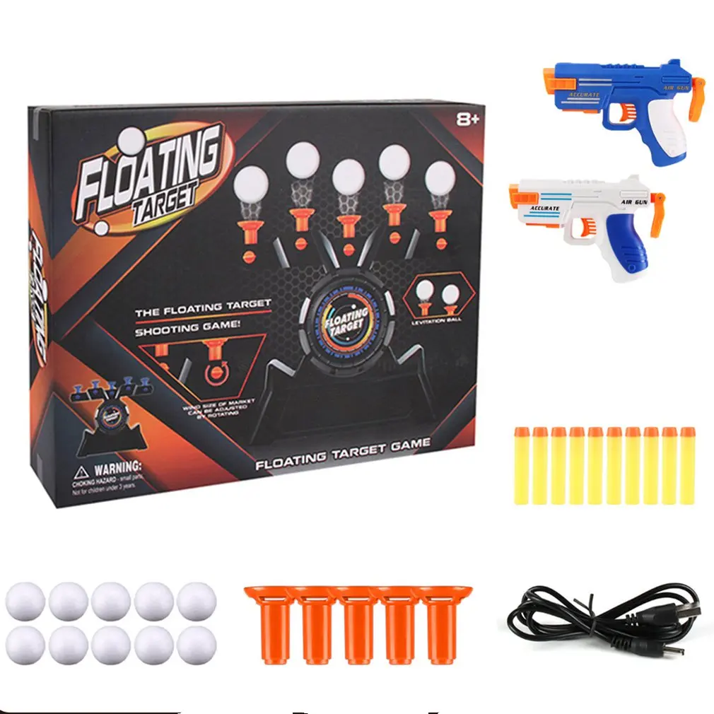 

1 Set Air Target Shooting Game Neutral Plastic Luminous Suspension Flying Ball Shooting Game Toy Children's Soft Bullet Gun