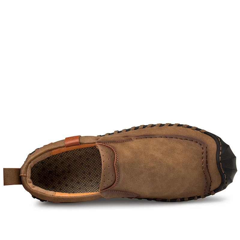 Мужская кожаная обувь JUNJARM повседневная мужские лоферы на плоской подошве