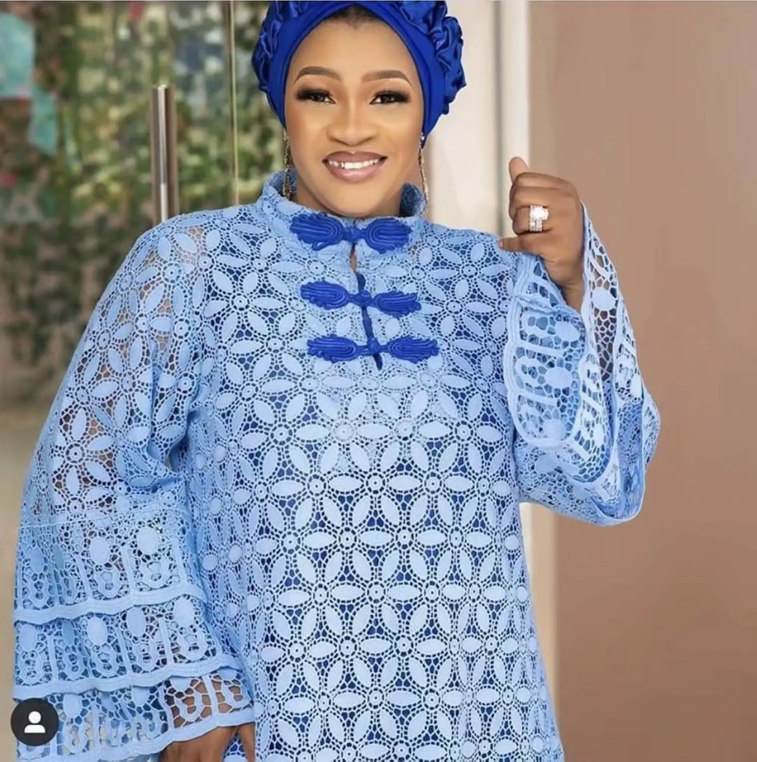 Недорогая синяя Водорастворимая кружевная ткань африканская высокое качество