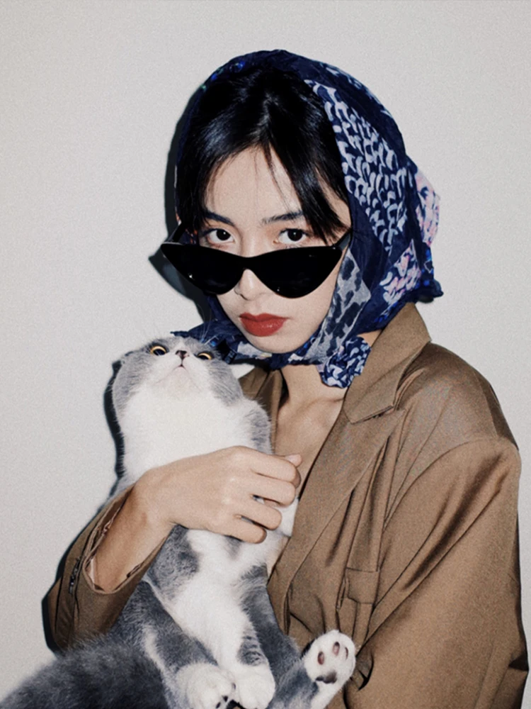 

European and American Retro Triangle Cats' Eye Sunglasses Women's Korean-Style Fashionable Ins Disco Hot Gir