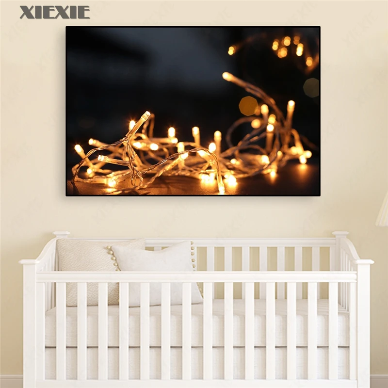 

Modern Decoration Various Styles of Lights Poster Night Light Canvas Painting Wall Picture for Living Room Bedroom Home Decor