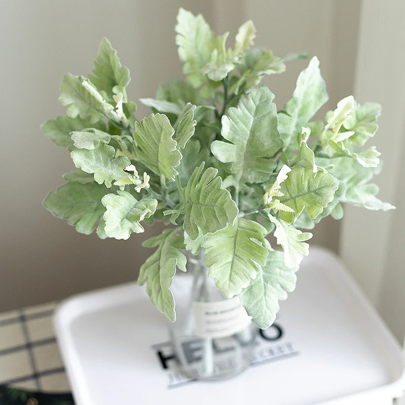 

Simulation Artificial Miller Single Antler Herbal Eucalyptus Fern Green Fake Plant Plush Leaves Home DIY Decoration Accessories