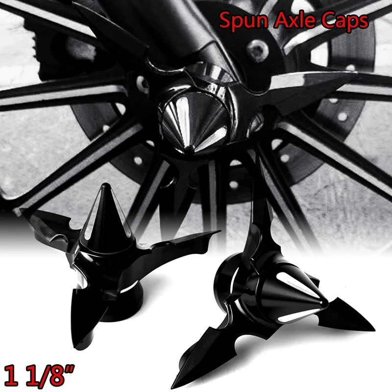

Motorcycle Spun Blade Spinning Front Axle Cap Nut Cover for Sportster XL883 XL1200 X48 Dyna Softail XL XG