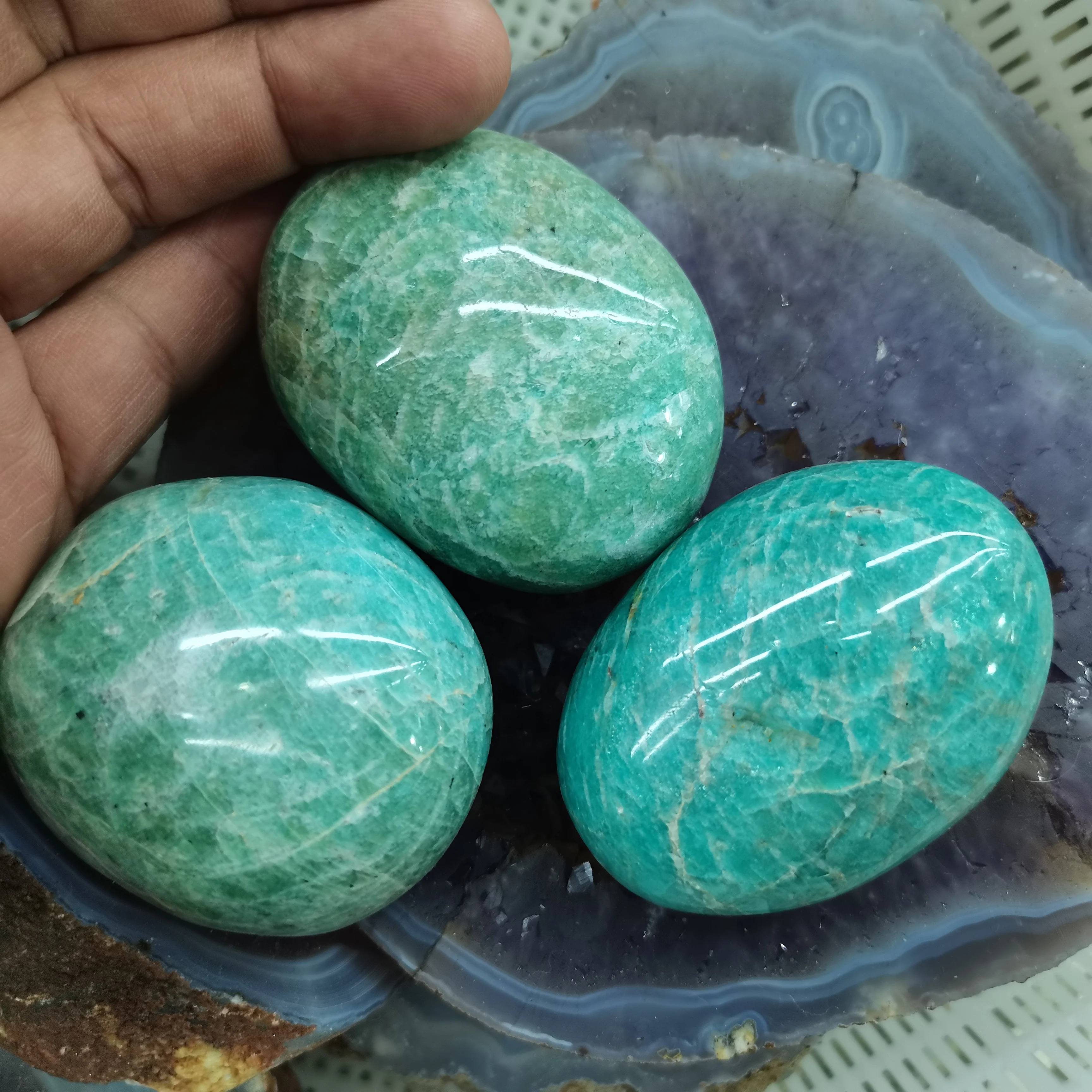 

120g Natural Amazonites Madagascar Amazon Quartz Crystal Palm natural stones and minerals 1 pcs