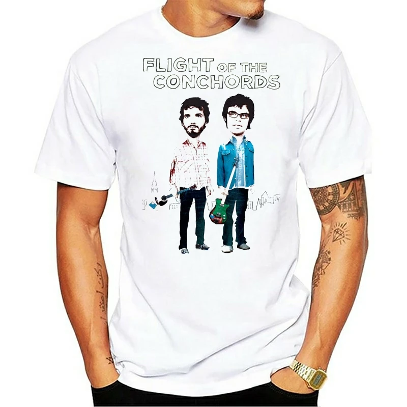 Мужская Мода футболка лето Повседневное короткий рукав Flight Of The Conchords принт Для